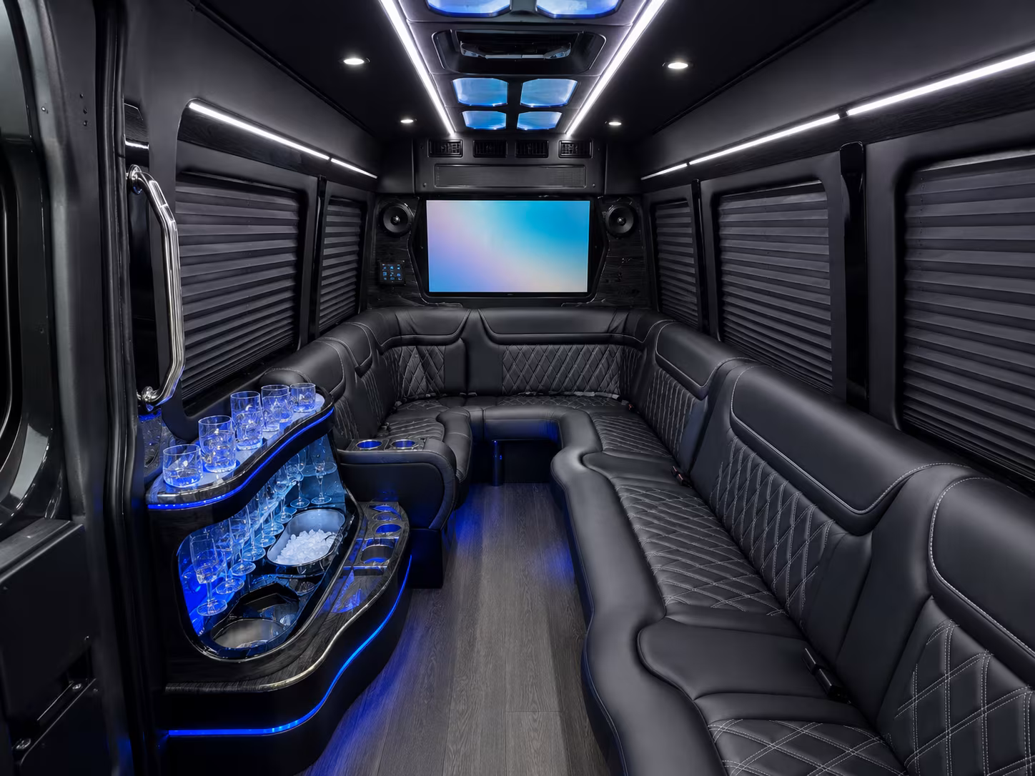 lakewood 50 passenger party bus interior