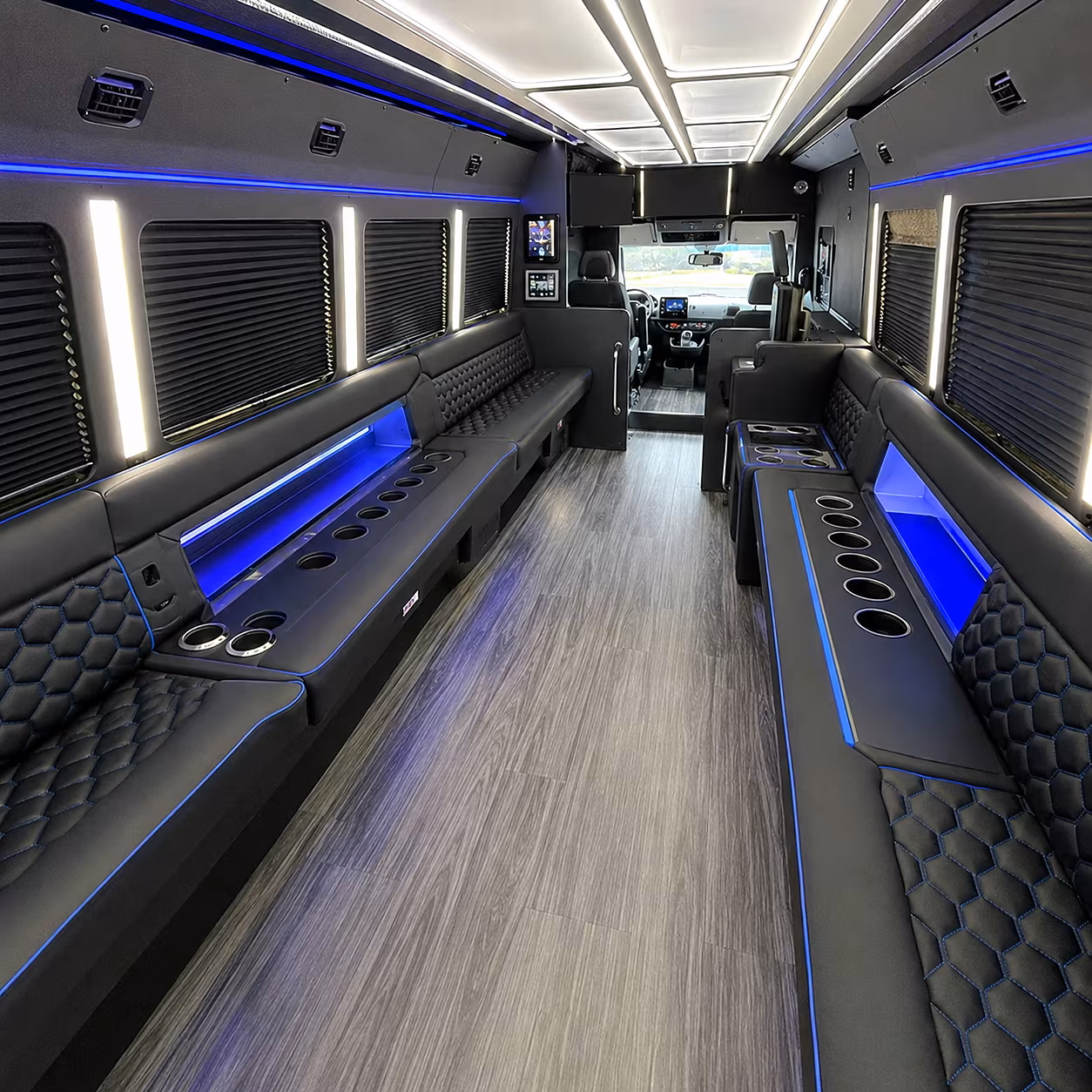 lakewood party bus rental interior